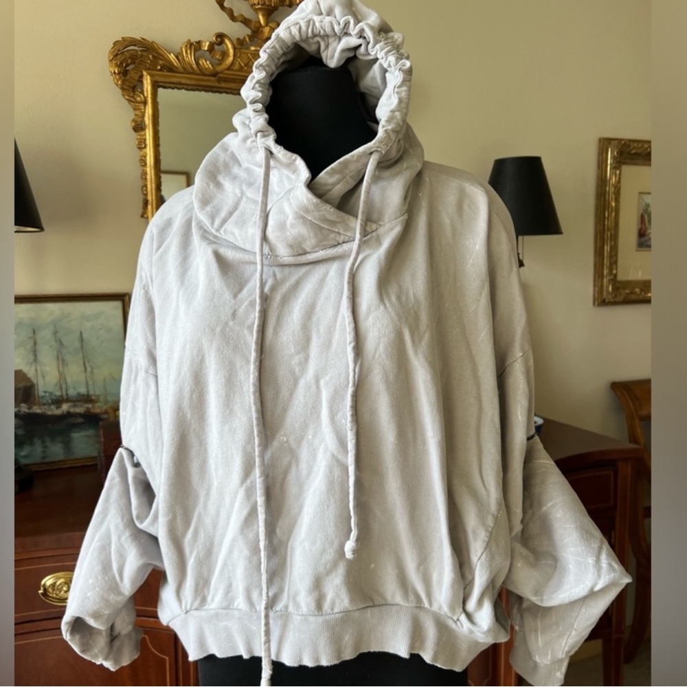 Young Fabulous and Broke White Cropped Hoodie